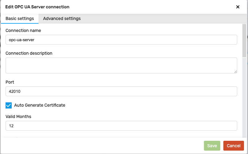 opc ua server connection