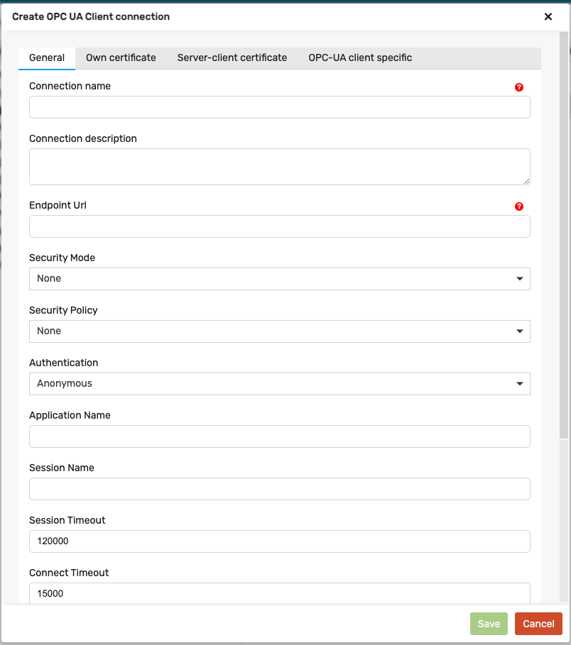 opc ua client connection